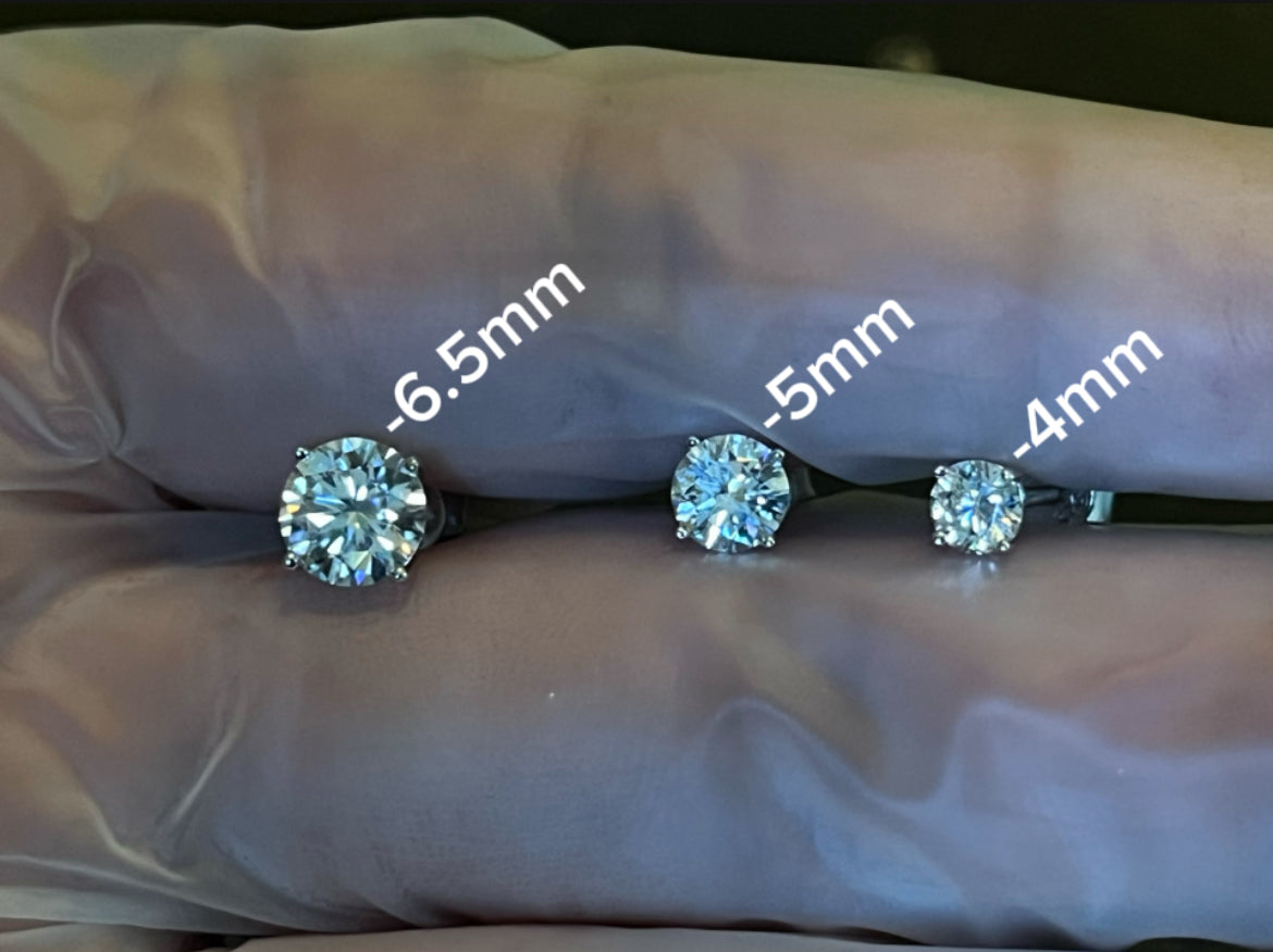 Moissanite Earrings-Silver(Screw-on)