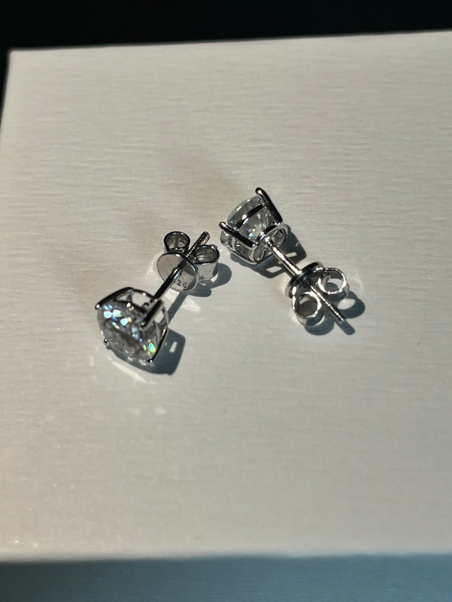 Moissanite Earrings-Silver(Screw-on)