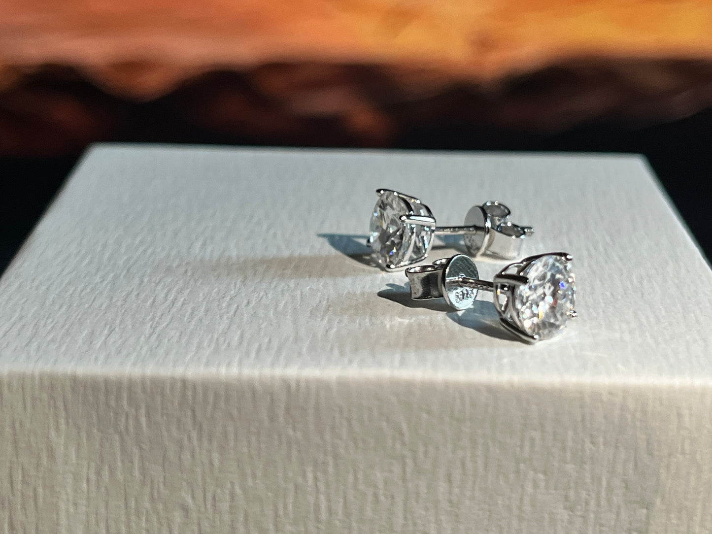 Moissanite Earrings-Silver(Screw-on)