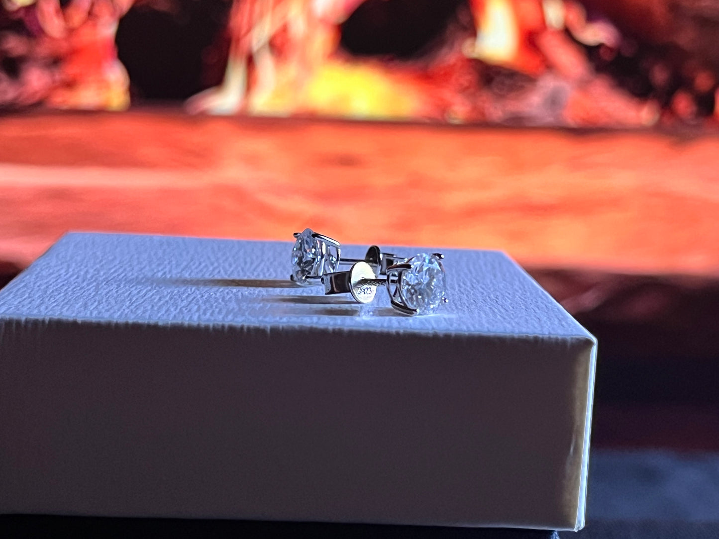 Moissanite Earrings-Silver(Screw-on)