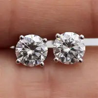 Moissanite Earrings-Silver(Screw-on)