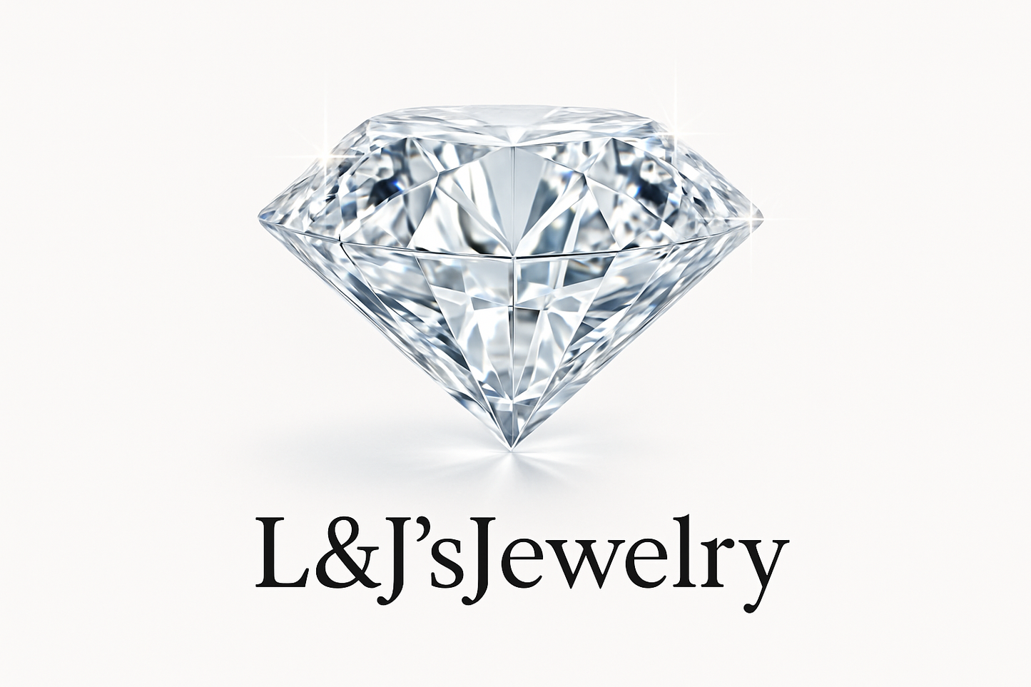 transparent diamond with L&J'sJewelry name under it