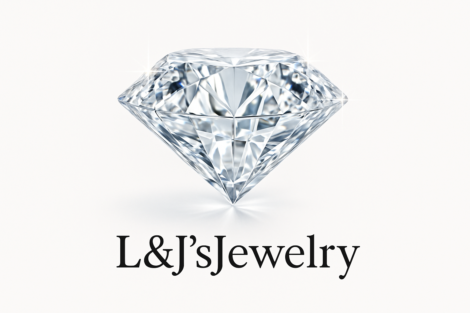 transparent diamond with L&J'sJewelry name under it